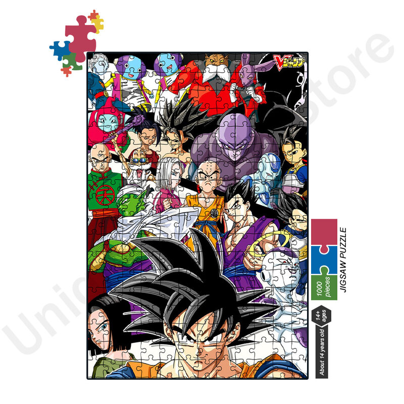 Dragon Ball Puzzle Jigsaw 300/500/1000 sztuk układanka edukacyjna intelektualna Diy boże narodzenie Halloween Diy prezenty