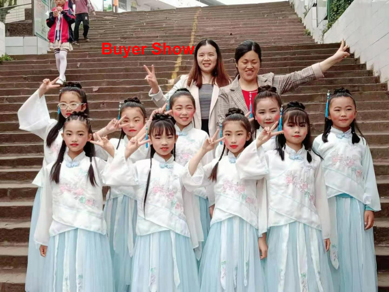 New Autumn Girls Chinese Style Vintage Tassel Hanfu New Year Embroidery Qipao Robe Chinoise Kids Performance Princess Vestido