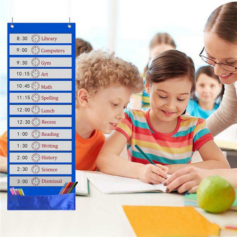 Kids 'Pocket Chart Schedule, material escolar, Classroom Pocket Chart, Educação, cartão para casa