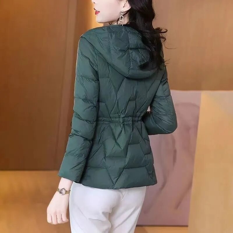 여성 다운 코튼 패딩 재킷, 허리 조커, 루즈핏 지퍼 아우터, 짧고 두껍고 따뜻한 패션, 2023 가을 겨울 신상