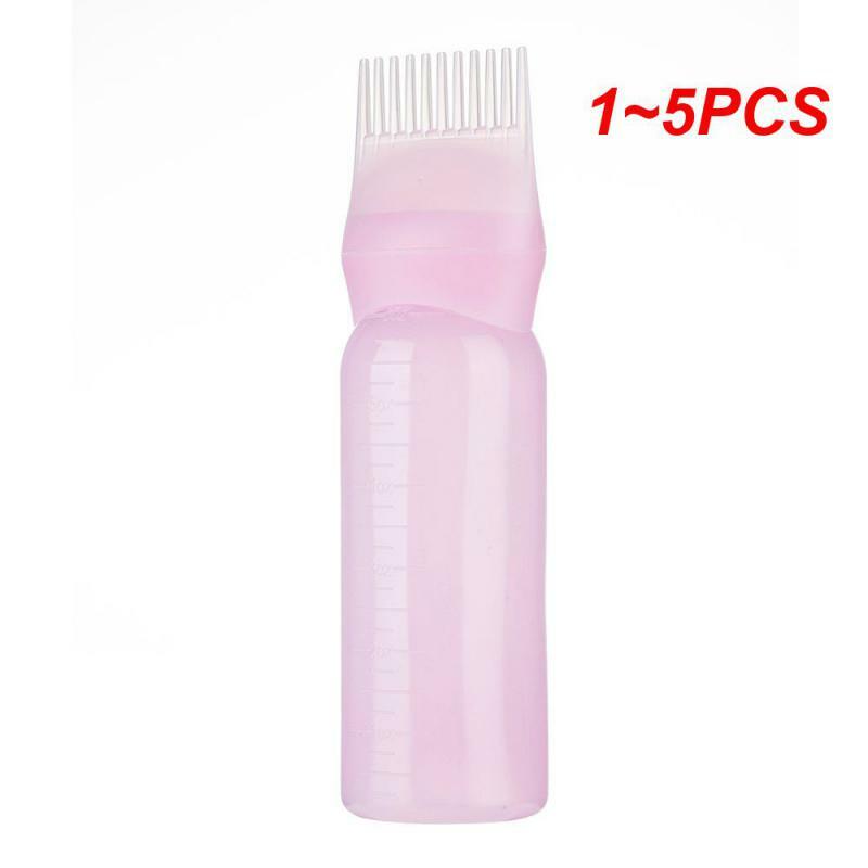 1~5PCS 120ml Hair Dye Refillable Bottle Applicator Comb Multicolor Plastic Dispensing Salon Oil Hair Coloring Hairdressing