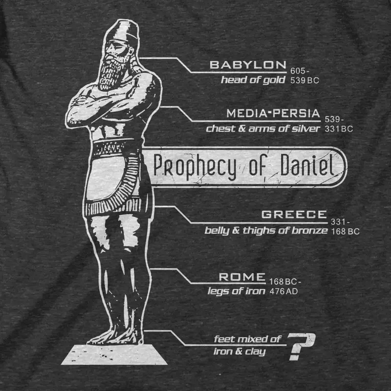 Prophecy of Daniel, Daniel Statue T-Shirt 100% Cotton O-Neck Summer Short Sleeve Casual Mens T-shirt Size S-3XL