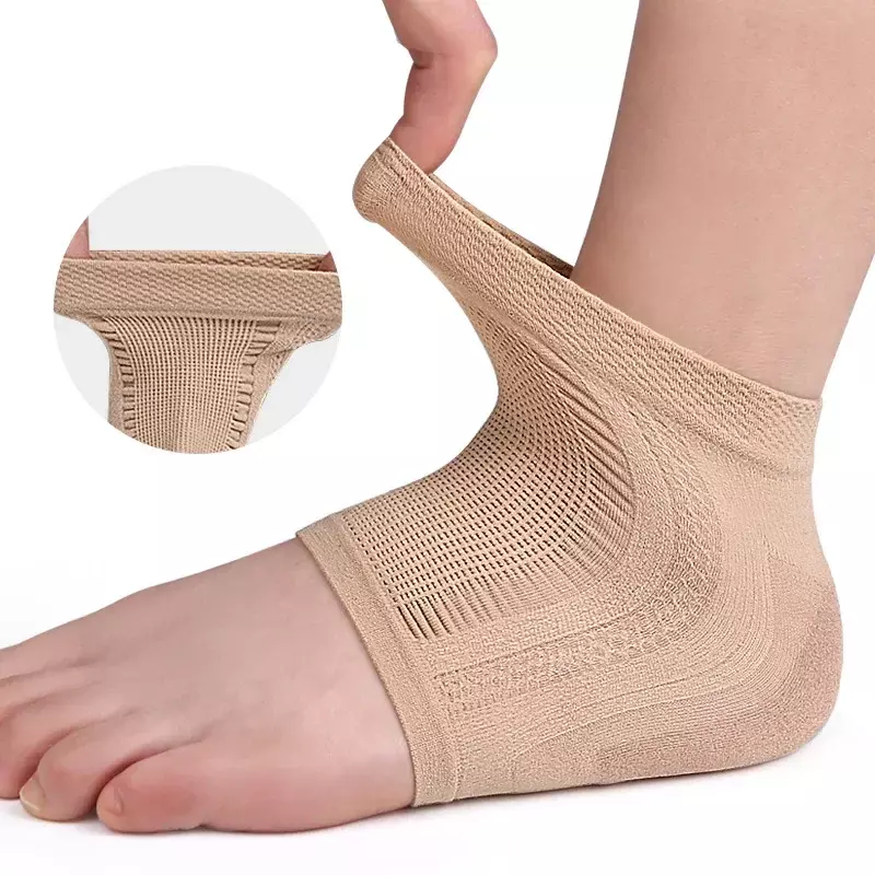 แผ่นเจลป้องกันส้นเท้าตาข่ายสำหรับถุงเท้าส้นเท้า plantar fasciitis รองรับเท้าดูแลผิวซ่อมแซมเบาะ