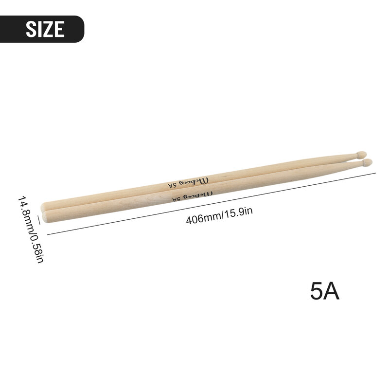 1 Pair 5A Drum Sticks High Quality Maple Wood Drumsticks Percussion Music Drum Sticks Instruments Equipment Part	 Accessories
