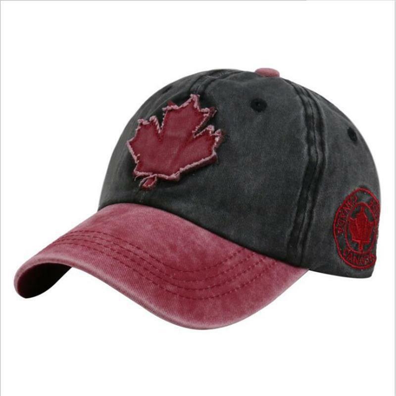 Gewaschene Kanada Baseball kappe Ahornblatt Stickerei verstellbare Sonnenschutz Hysterese kappen für Männer Frauen Sport Wandern Golfhüte