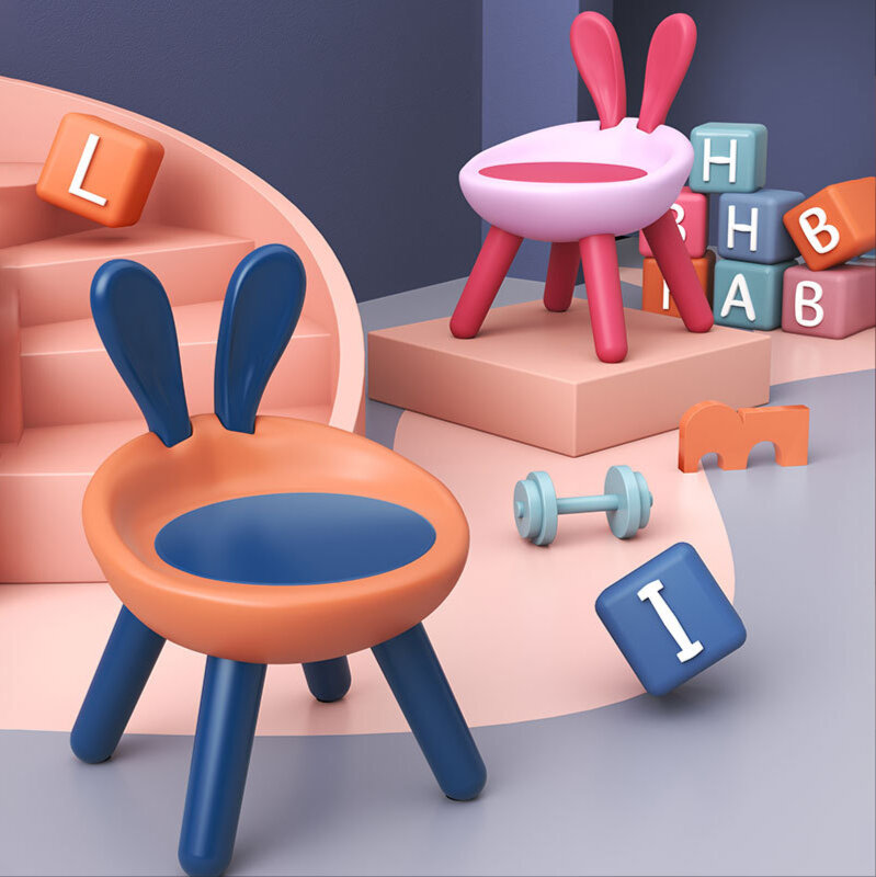 Tabouret bas de style lapin animal pour enfants, chaise de chaussures Proxy, repose-pieds de dessin animé, petit banc en plastique, mode domestique