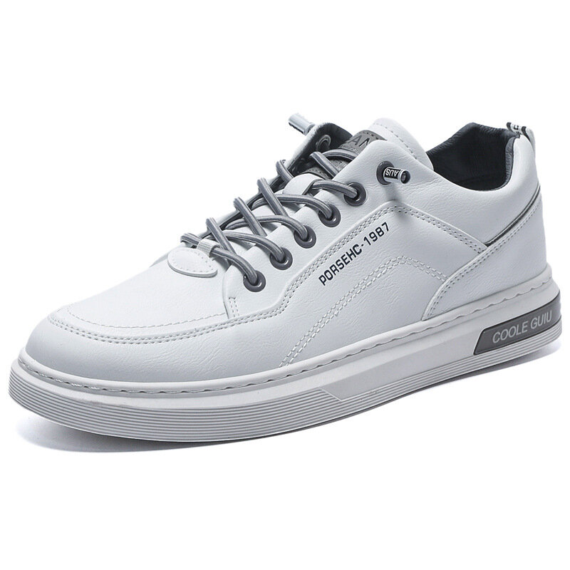 Sepatu kets putih kasual untuk pria, sepatu Sneakers modis, sepatu jalan Tennis, Sneakers nyaman untuk pria