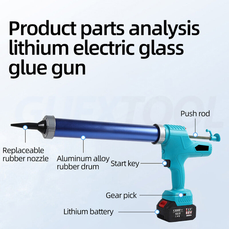 Electric glass glue household sealed door and window charging fully automatic charging lithium battery special soft glue gun