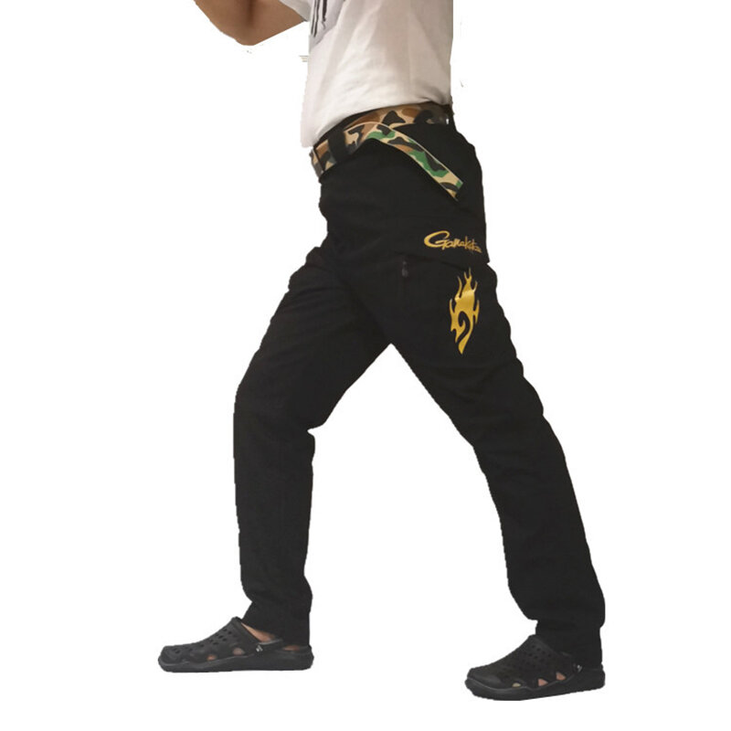 Gamakatsu-pantalones de pesca para hombre, pantalón largo deportivo transpirable con cinturón ajustable, protección solar, fino, resistente al desgaste, verano, 2023