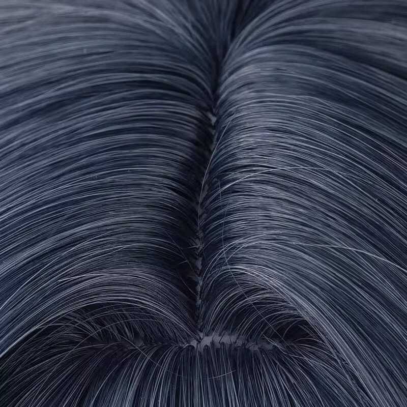 키사키 코스프레 가발, 블루 그레이 포니테일, 내열성 합성 헤어, 80cm 길이