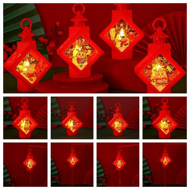 Lanterna a vento incandescente per Festival di primavera LED appesa lanterna portatile di capodanno illuminata cinese