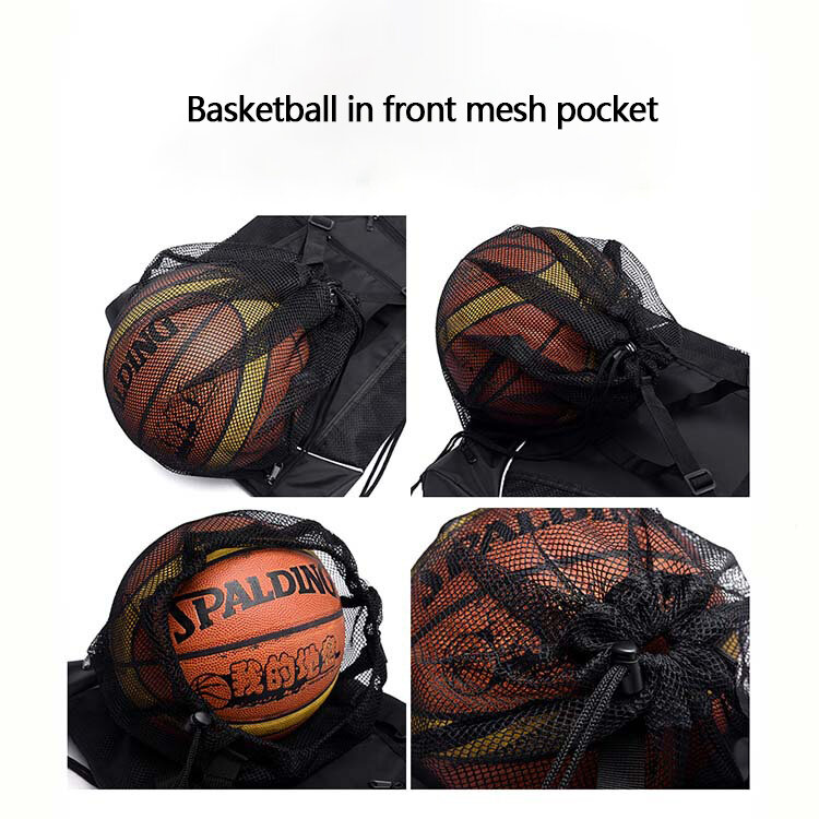 Basketball Backpack Large Capacity Outdoor Sports Bag Travel Bag Riding Bag Mesh Bag