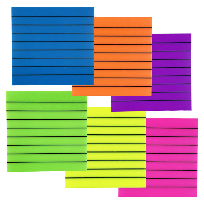 6pcs Practical Meeting Reminders Book For Studying Sticky Notes Stationery Home With Lines Translucent Convenient Self Stick