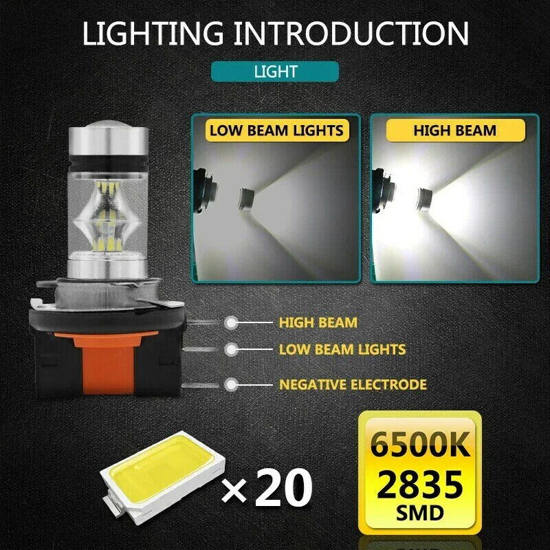 2x H15 LED Headlight Bulbs 8000K 20SMD High Beam DRL Bulbs Kit For CAR DOWN LIGHT H1 H3 H4 H6 H8 H9 H11 H16 Aotu Lights Lamps