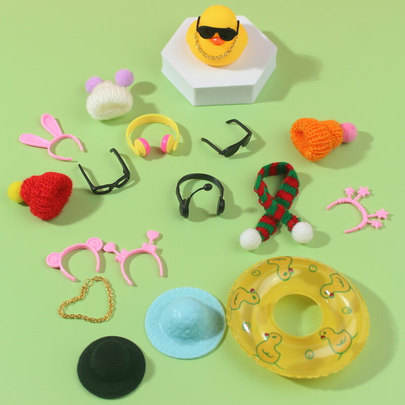 Accesorios de pato de goma, accesorios para Mini muñecas, sombrero a granel, tocado para Mini pato de goma, accesorios para pato