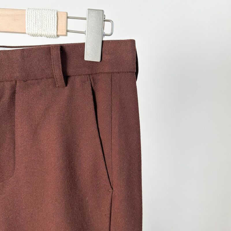 Casual broeken met hoge taille, wollen broek, woon-werkstijl, slanke losse en veelzijdige broek, lente, nieuw