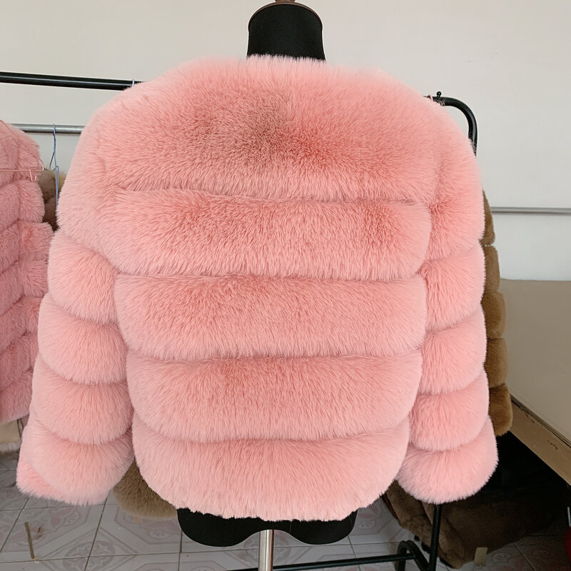 Damski płaszcz ze sztucznego futra jesienno-zimowa wysokiej jakości płaszcz ze sztucznego futra puszysty płaszcz futro eleganckie futro 7xl plus rozmiar odzieży damskiej