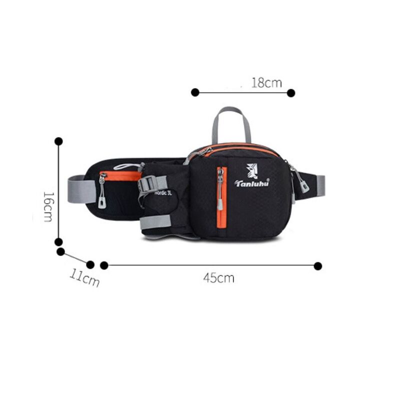 Nylon Running Bag Outdoor Marathon Gym Sport Fitness Water Bottle Pouch Waist Belt Pack Lightweight Riding Cycling Phone Pocket