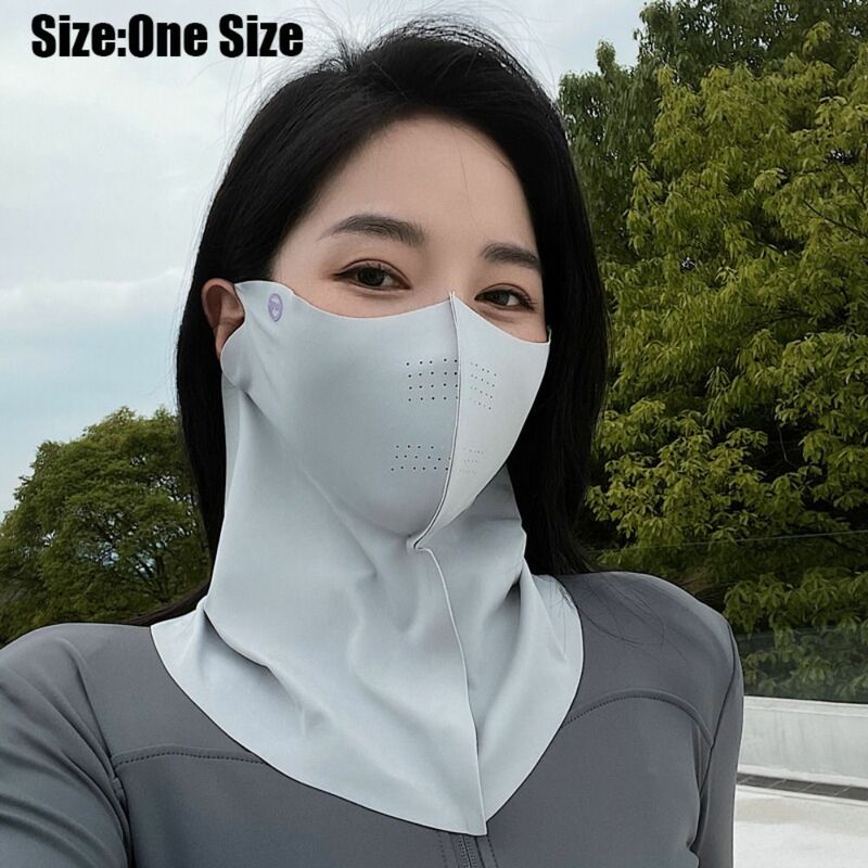 Ice Silk Face Cover Mask, Face Shield, Fino Respirável, Máscara de Equitação, Anti-UV, Dirigindo, Esporte ao ar livre, Moda