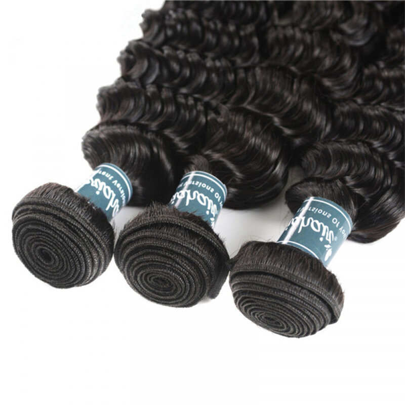 12a Deep Wave Bundels Deal 100% Onbewerkte Braziliaanse Maagdelijke Human Hair Weave Extensions Nat En Golvend Haar Natuurlijk Heveux Humain