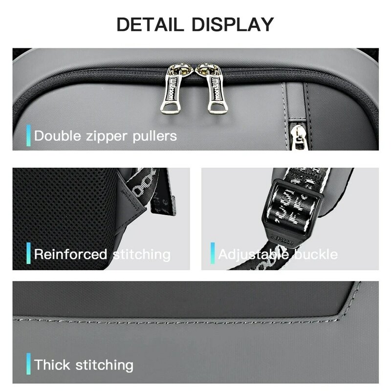 남성용 틈새 디자인 방수 배낭, 확장 가능한 다기능 비즈니스 여행 가방, USB 충전, 15.6 인치 노트북 배낭