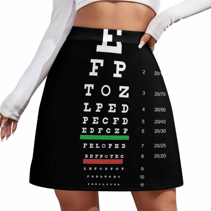 Minifalda con gráfico de Snellen para mujer, vestidos nuevos, ropa de mujer
