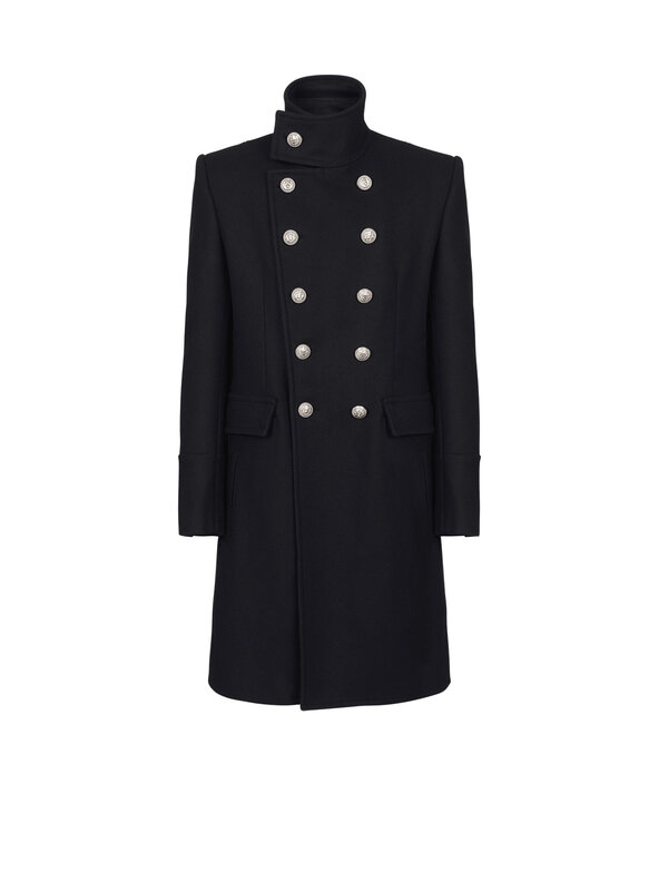 Classic Long Coat For Men Solid Color Groom Wear Slim Fit Woolen Windbreak Double Breasted Winter Overcoat Business Only Jacket