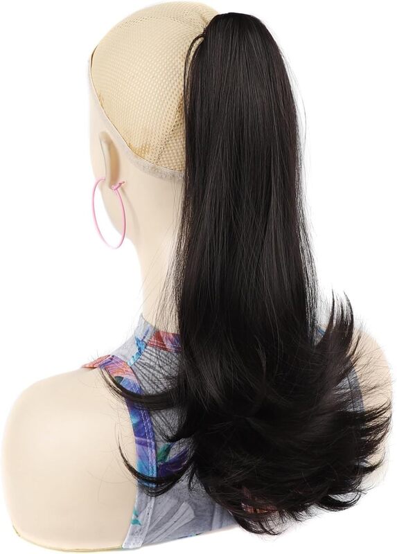 クロークリップオンポニーテールヘアエクステンション、女性と女の子のための巻き毛クリップ