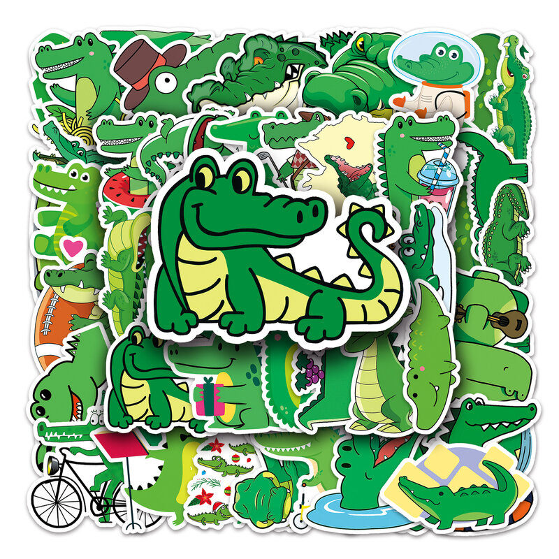 50 Stuks Cartoon Krokodil Serie Graffiti Stickers Geschikt Voor Laptop Helmen Desktop Decoratie Diy Stickers Speelgoed Groothandel