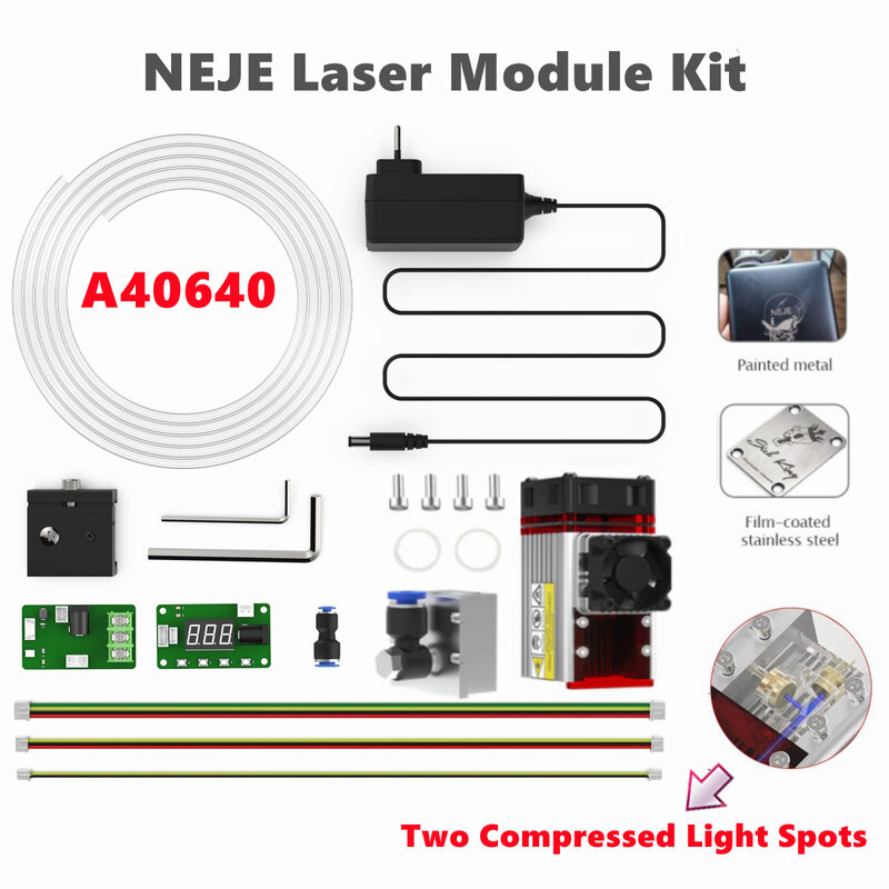 NEJE-A40640 레이저 모듈 키트, 더블 다이오드 내장, 80W, CNC 레이저 조각기용 레이저 헤드, 목재 커터 프린터 마크 금속 도구