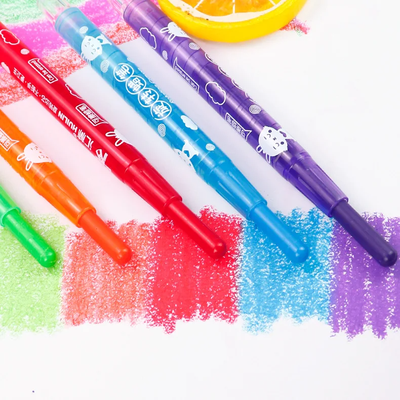 Scrubbable Rotary Crayons Set para Crianças, Marcadores de Cores, Material Escolar, Pintura Colorida, Pastel, Colorir Arte, 12 Pcs, 18 Pcs, 24 Pcs, 36Pcs
