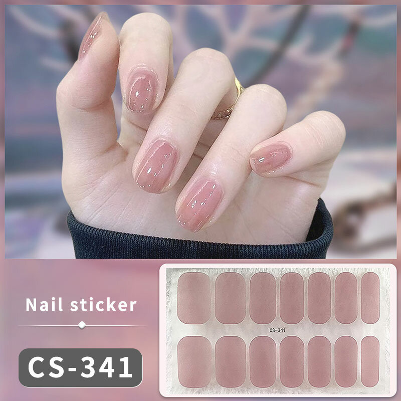 Adesivi per unghie in Gel fai-da-te strisce per unghie in tinta unita a lunga durata Patch Slider Sticker Full Cover Decal Nail Manicure Patch