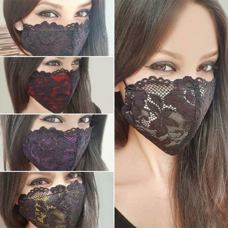 Gas Masker Vrouwen Mode Wasbaar Ademend Stofdicht Lace Party Bruiloft Bruid Gezicht Cover Een Stuk Voor Outdoor Маска для Лица