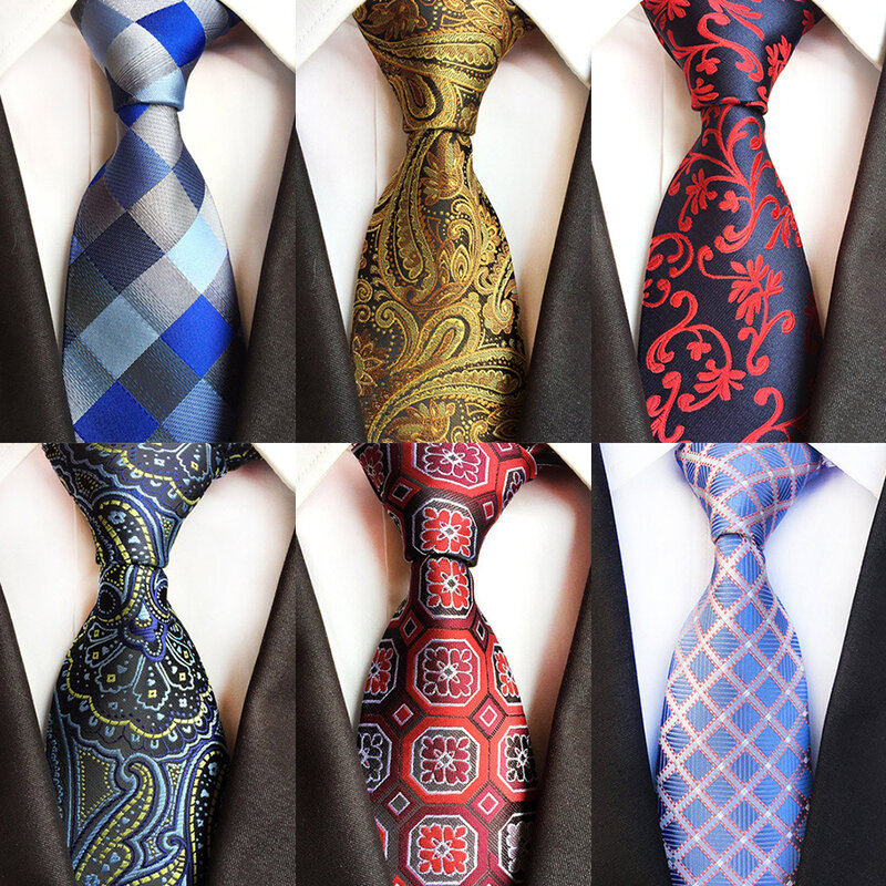 8 سنتيمتر التعادل الرجال الكلاسيكية طباعة منقوشة العديد من اللون أحدث تصميم الحرير ربطة العنق قميص اكسسوارات رجل مكتب حفلة هدية