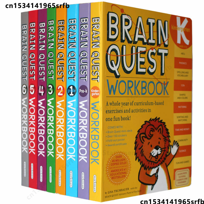 Cahier de travail Brain Quest pour enfants, version anglaise, cartes de développement intellectuel, livres de questions et de réponses, carte intelligente pour enfants