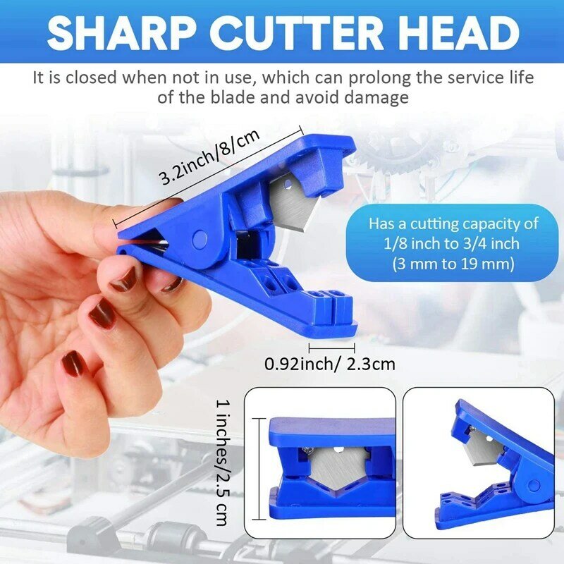 6 Pieces PTFE Tube Cutter,Pipe Hose Cutter,For Nylon PVC PU Plastic Tube And Hose Cut Up To 3/4 Inch OD Tube (Blue)