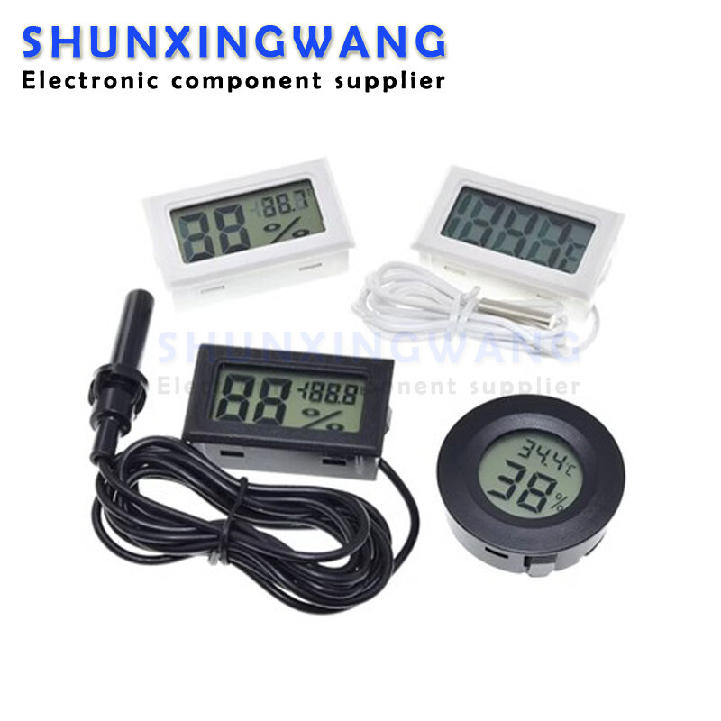 ميزان حرارة رقمي صغير LCD مقياس للرطوبة درجة حرارة داخلية مريحة مستشعر درجة الحرارة أدوات قياس الرطوبة كابل
