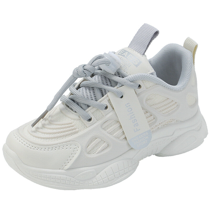 Zapatos blancos para niño y niña, zapatillas cómodas y transpirables antideslizantes, deportivas informales, talla 26-37, primavera y verano