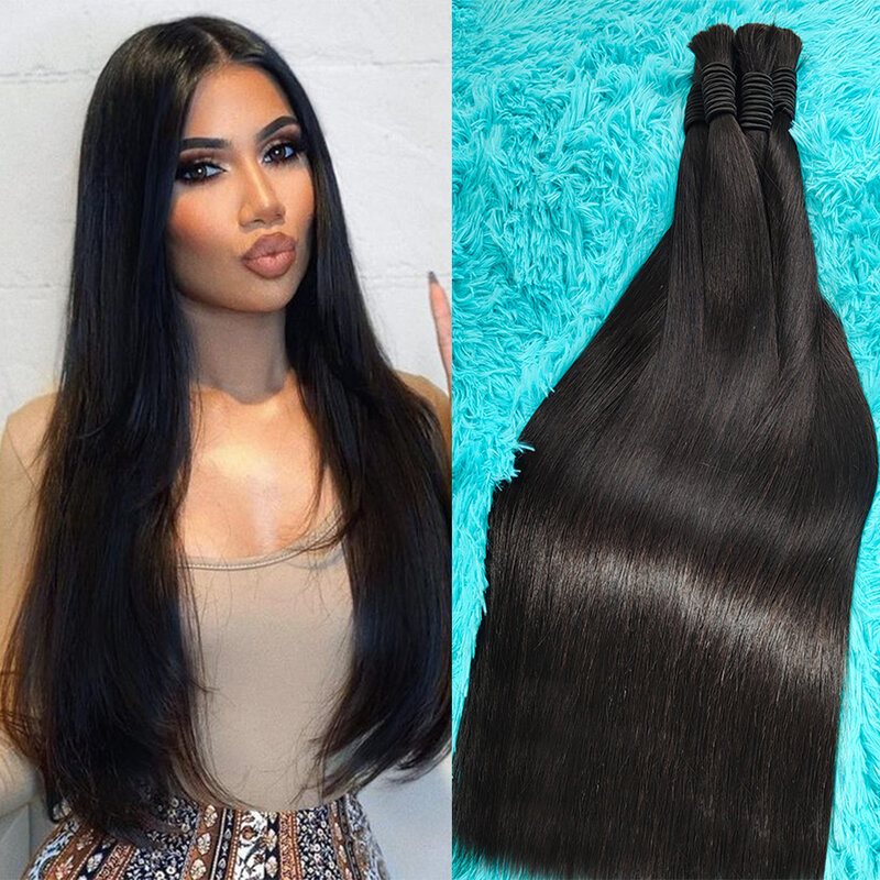 Wholesale Natural Human Hair Extension Straight Indian Hair Vendor Virgin Bundles Bulk 100% Human Hair For Braiding Dropshipping