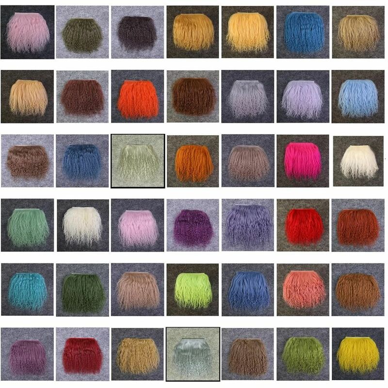 Extensions de cheveux bouclés en peau de mouton, perruques de poupées BJD SD Blyth, accessoires de trames de cheveux, fourrure d'agneau, 43 couleurs