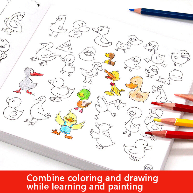 Livros com 10.000 pinceles sencillos engrosar pintura infantil pré-escolar pintura prática arte entrenamientos livres