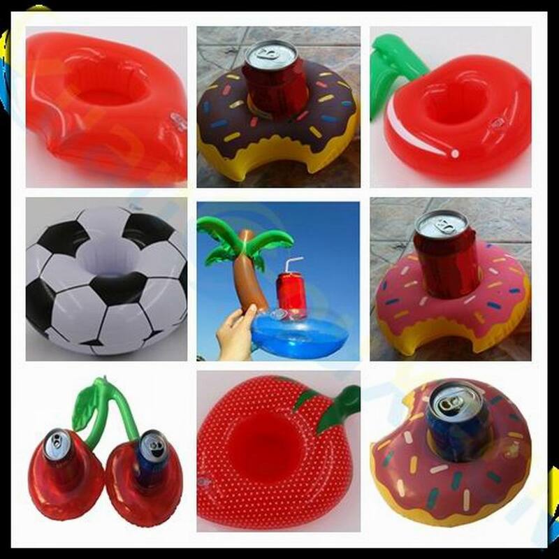 Portavasos flotante de fresa para piscina, juguetes para bebés, barcos para bebidas, anillo de diamantes, flamenco, fruta, soporte inflable para bebidas