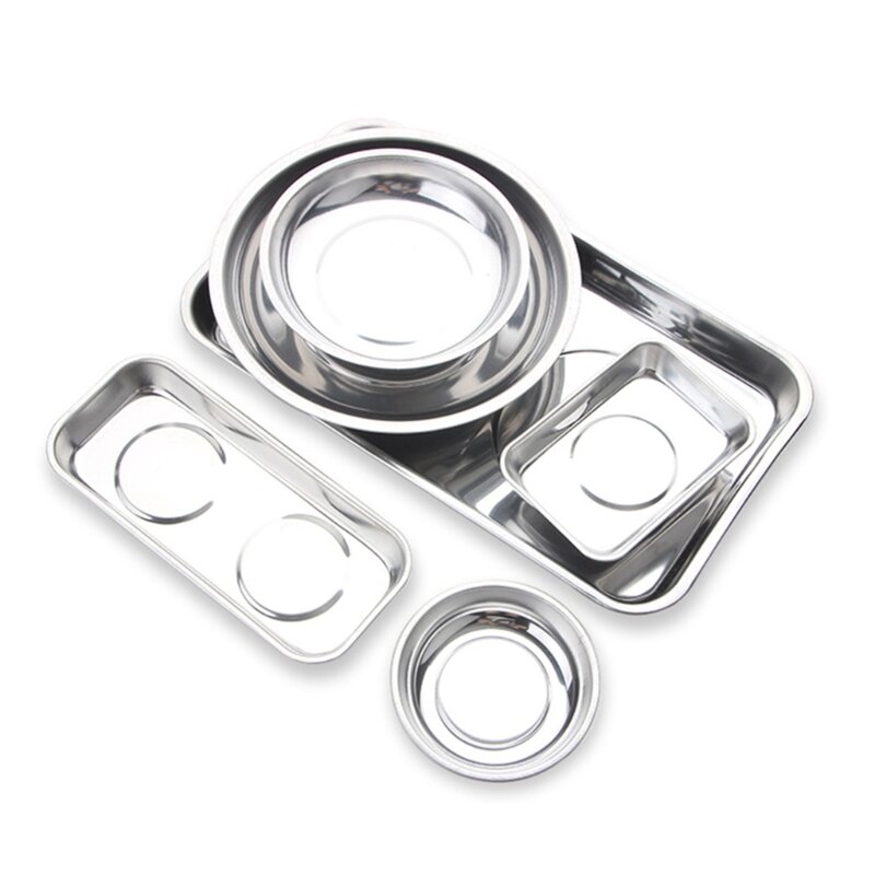 Durability Stainless Steel Magnetic Parts Tray Prevent Missing Parts and Damage with Soft Rubber Cover Anti Lost Holder