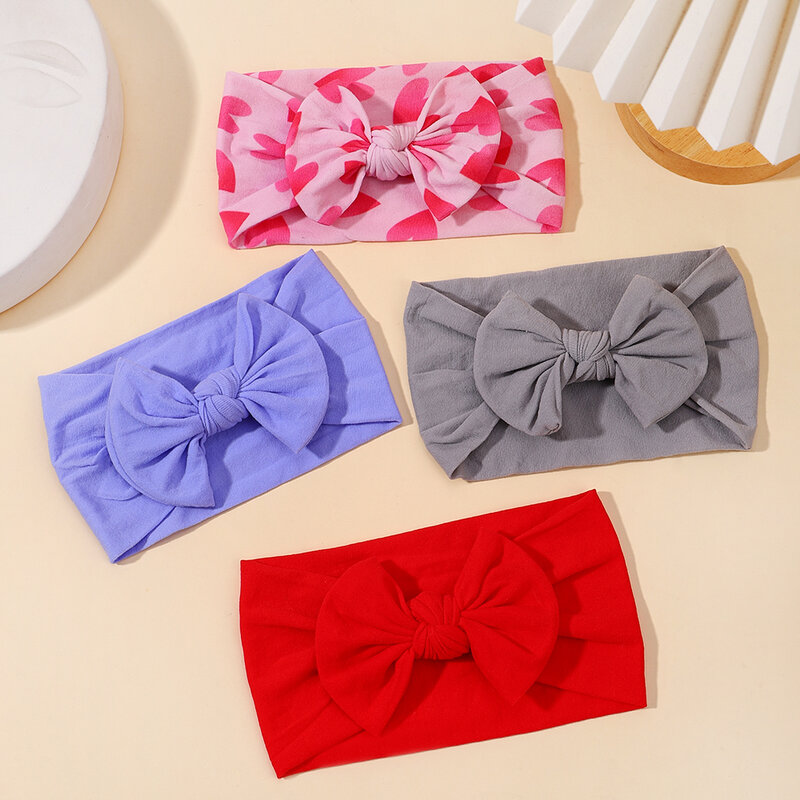 48 colors Baby Bowknot Hairband Broadside Headband Kids Girls Boutique Elastic Protect Turban Headwear Baby Hair Accessories