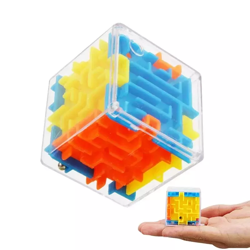 Cubo mágico de laberinto 3D, rompecabezas transparente de seis lados, Cubo de velocidad, cubos mágicos de bola rodante, juguetes para aliviar el estrés para niños