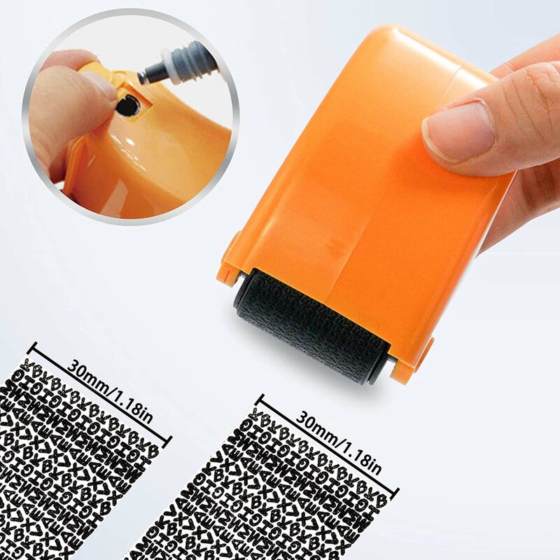 Poufny wałek zabezpieczający Stamper Roller z wkładami zapobieganie kradzieży tożsamości znaczki rolkowe dla adresu prywatności danych
