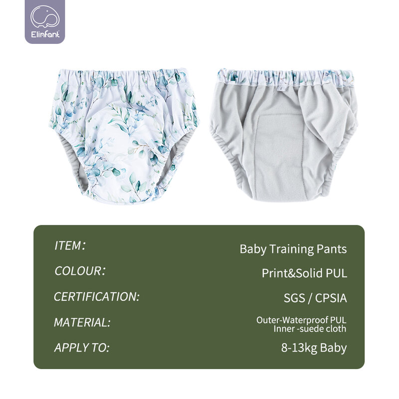 Elinfant, 1 шт., Детские тренировочные штаны, водонепроницаемые, модные, моющиеся, многоразовые, детские подгузники