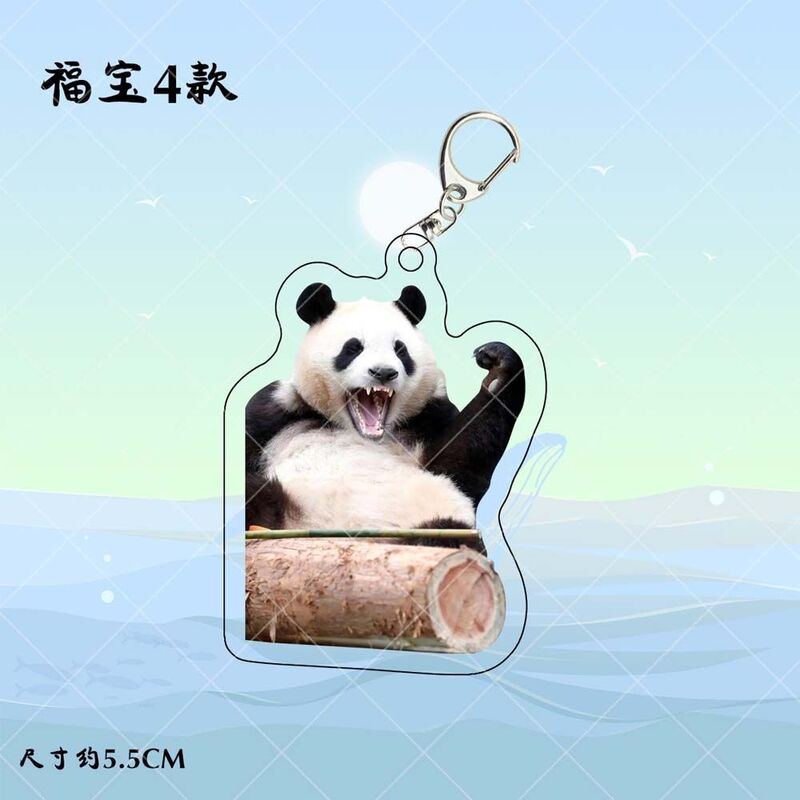 Llavero con diseño de Panda para hombre y mujer, colgante de acrílico con diseño de dibujos animados Kawaii, Fubao