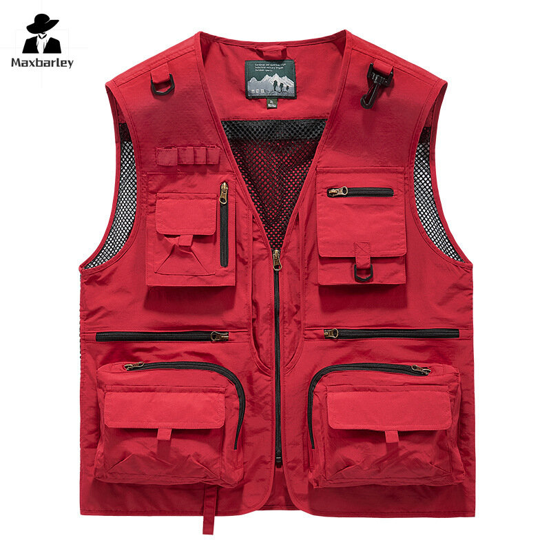 Chaleco de ocio de verano para hombre, abrigo deportivo transpirable con múltiples bolsillos, diseño de alta calidad, ropa de trabajo