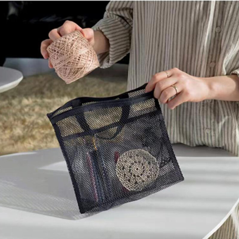Прозрачная косметичка Meash, органайзер для туалетных принадлежностей, ажурная сумка на молнии, многофункциональная ручная сумка для хранения и стирки